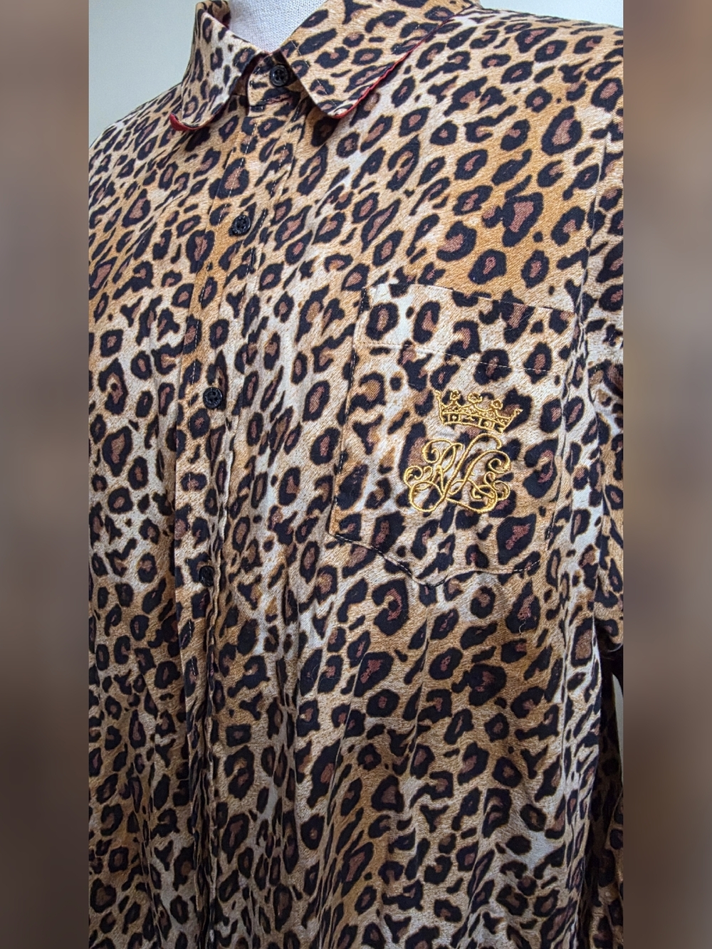 Ralph Lauren Leopard Print Button-down Shirt - Tan & Black - Picture 2 of 9